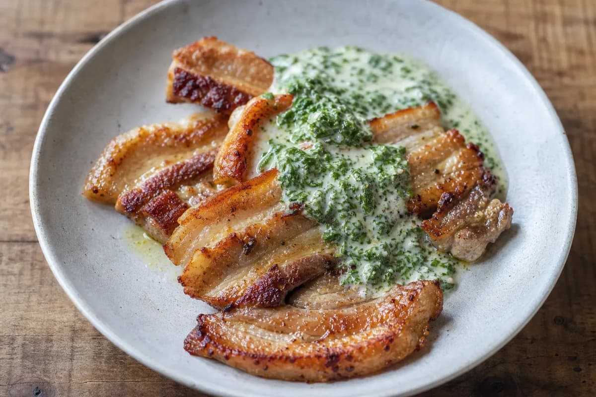 Traditional Danish Stegt Flæsk with Creamy Parsley Sauce