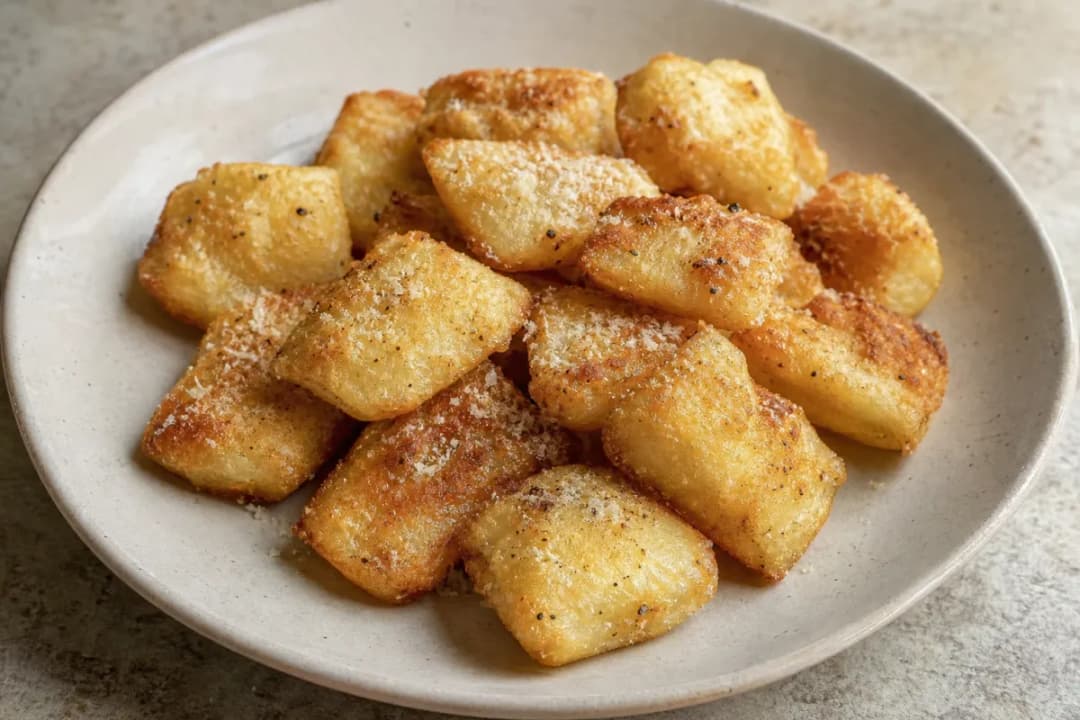 Ultra Crispy Potato Pillows with Seasoned Garlic and Parmesan
