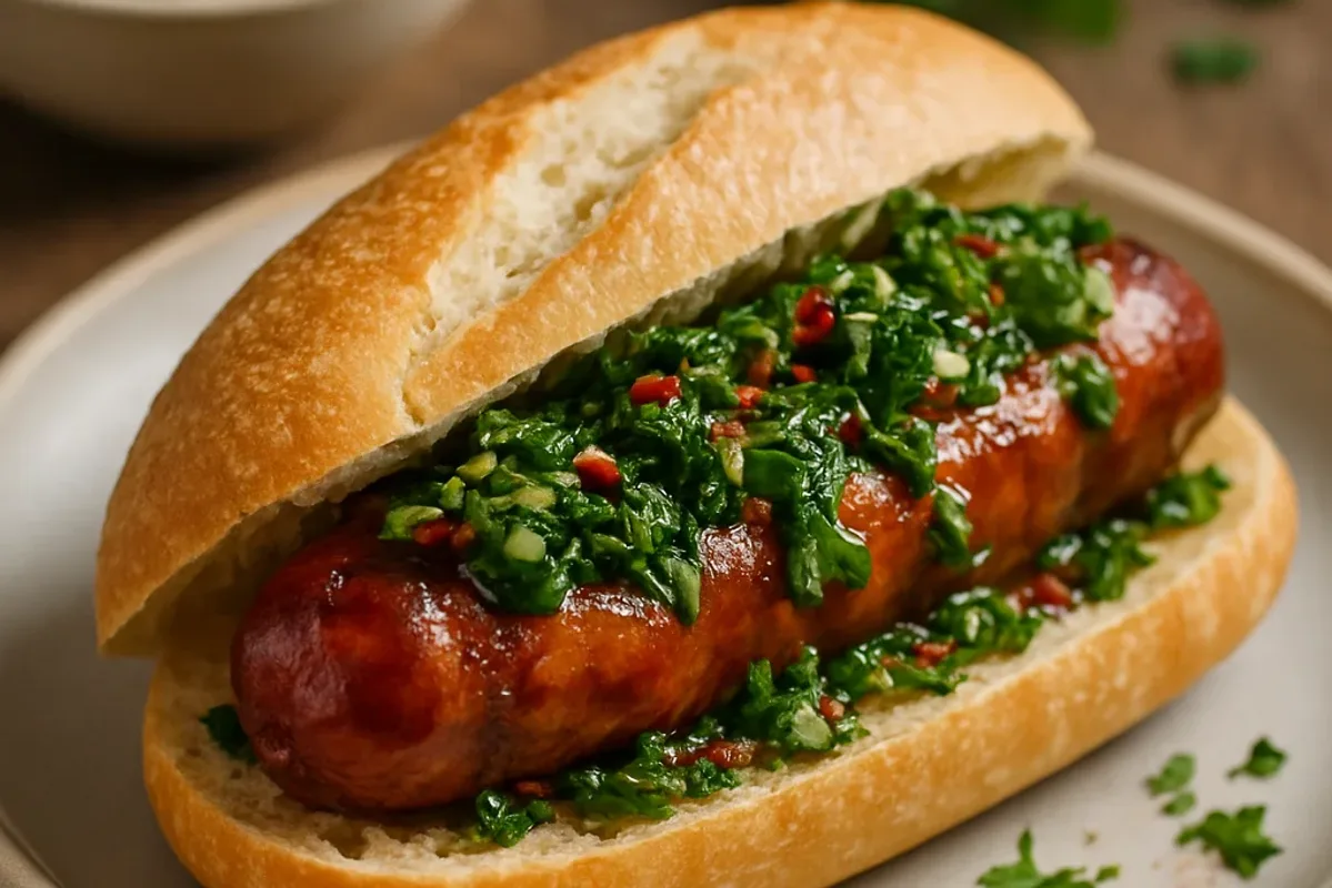 Uruguayan Choripán with Chimichurri and Crusty Bread
