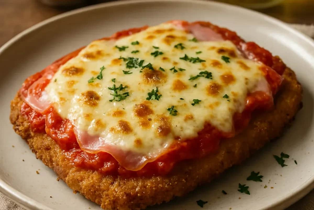 Uruguayan Milanesa Napolitana with Ham, Cheese, and Tomato Sauce — dinner recipe, beautifully plated and ready to serve